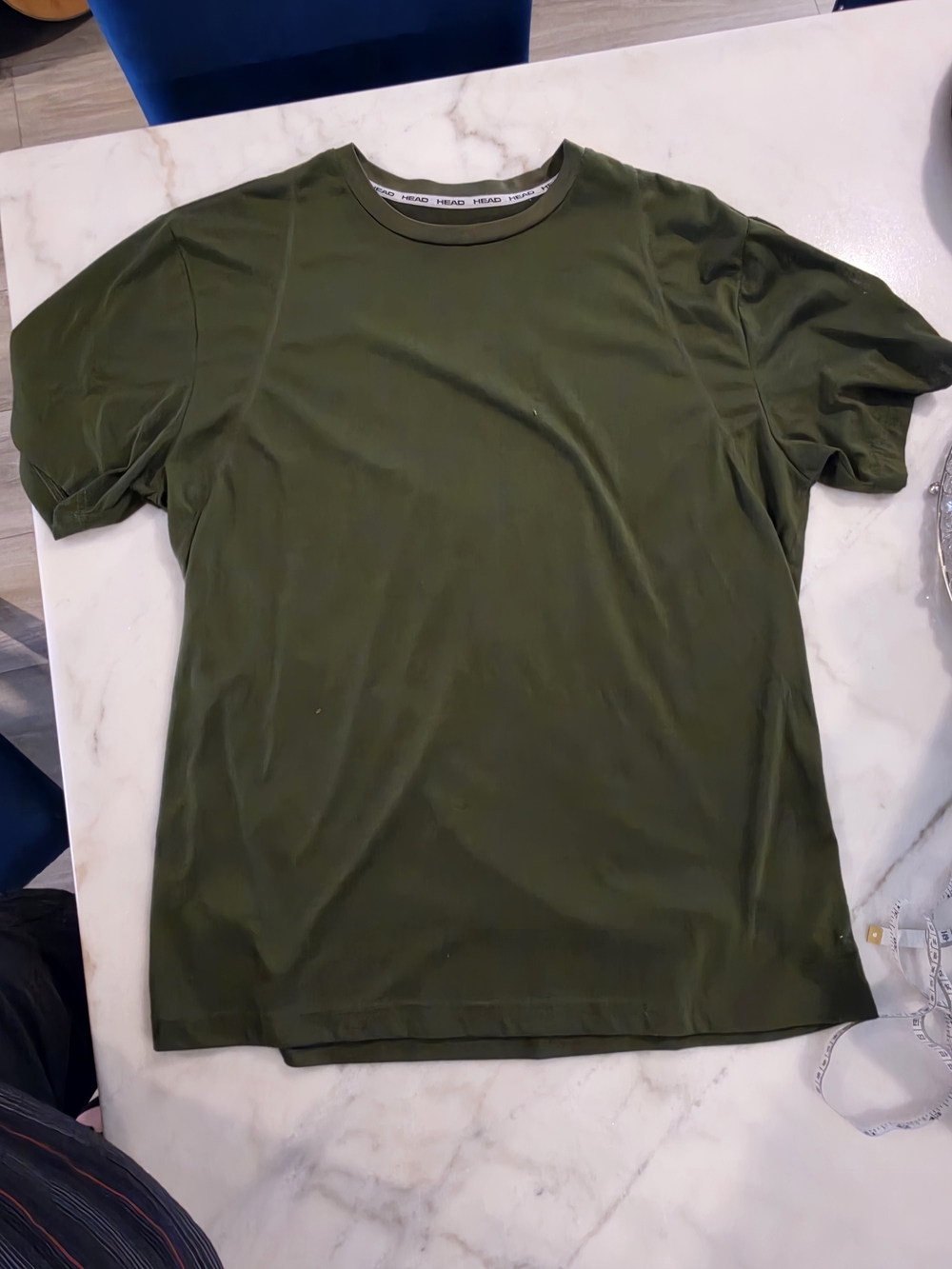 HEAD Workout Performance Crewneck Training Shirt Olive Army Green Men's Large L